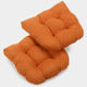 19" U-Shaped Micro Suede Tufted Dining Chair Cushion, Set of 2, Tangerine Dream