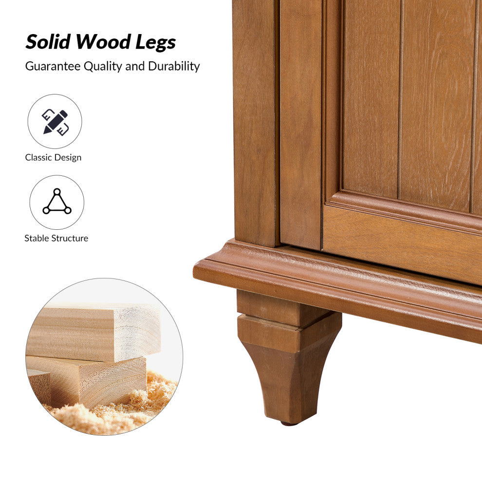 Traditional Sideboard With Storage With 3 Drawers, Acorn