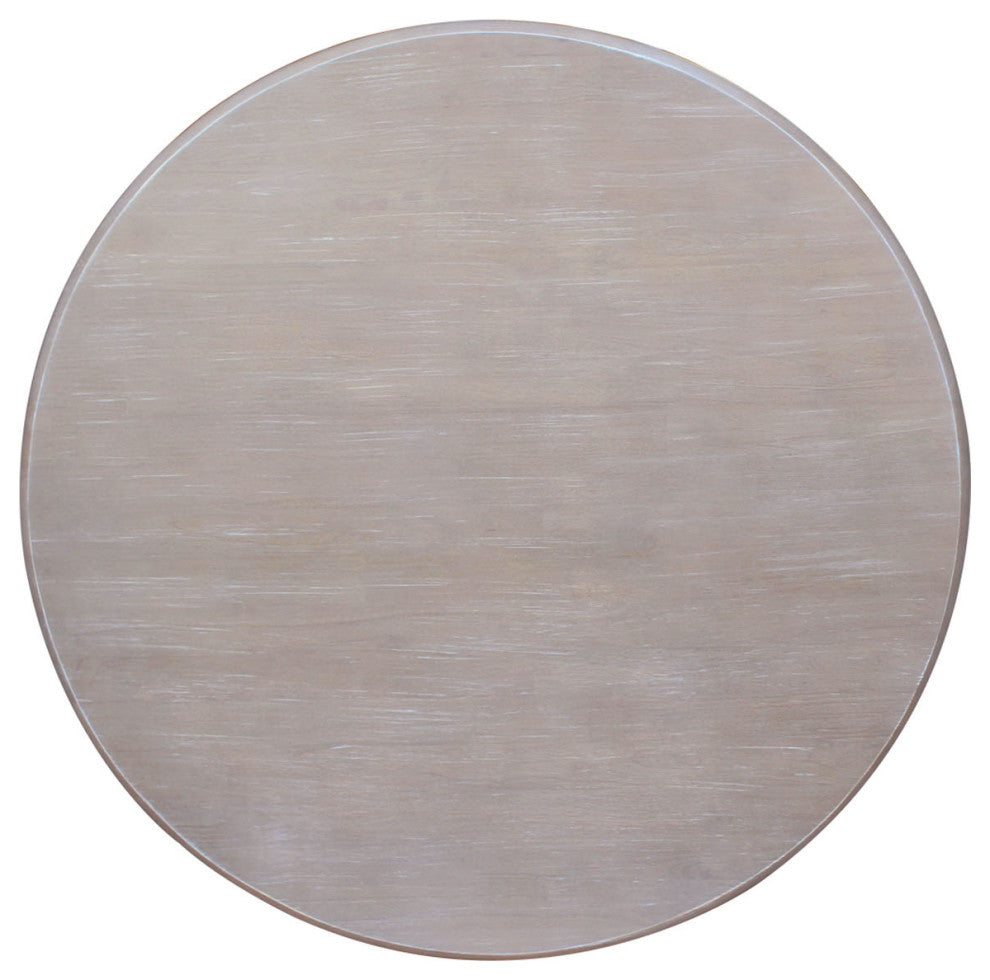Round Top Pedestal Table, Washed Gray Taupe, 30 Inch Round