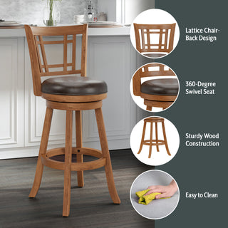 Fairfox Wood Swivel Stool, Barstool