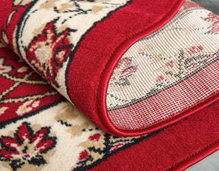 Country and Floral Kashan 7'x10' Rectangle Rouge Area Rug