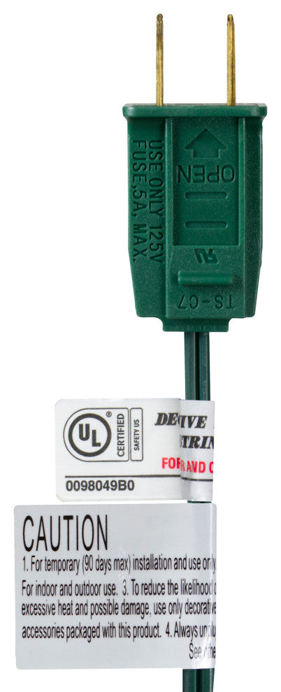 Set of 25 Opaque Multi-Color C7 Patio Christmas Lights, Green Wire