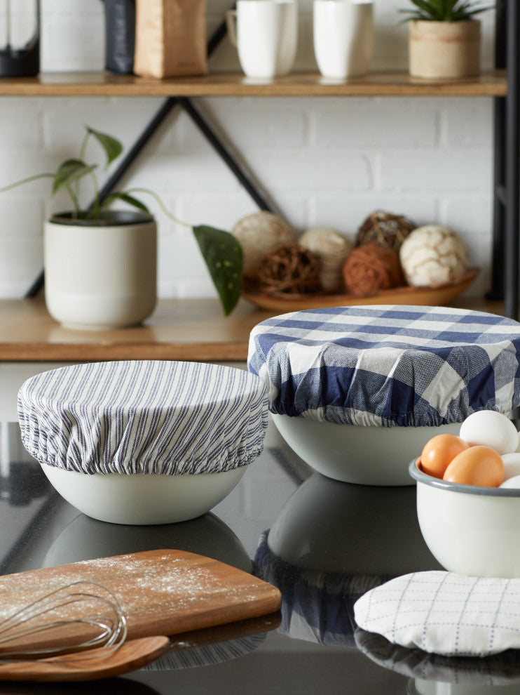 DII Asst French Blue Farmhouse Woven Dish Cover (Set of 3)