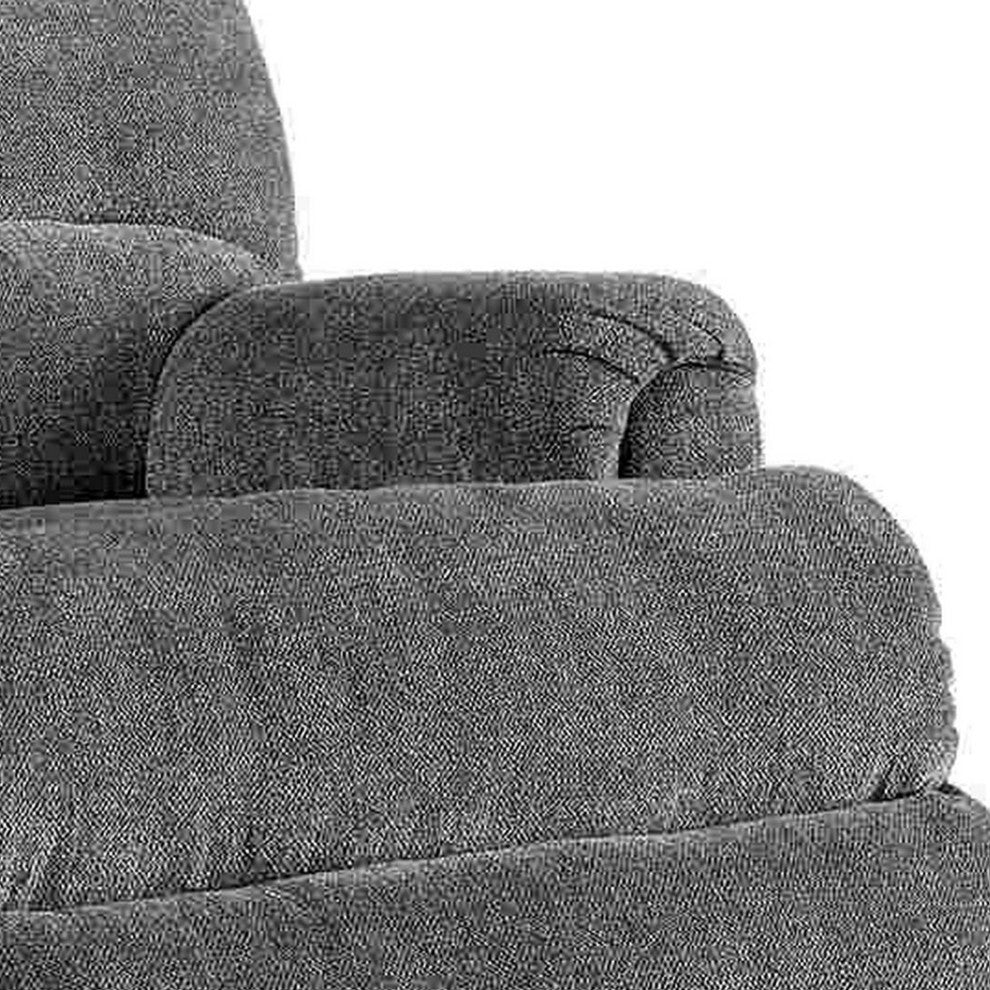 Benzara BM262369 Manual Rocker Recliner With Fabric and Pull Lever, Gray