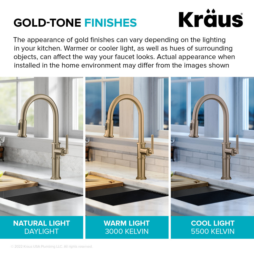 Sellette Pull-Down Kitchen Faucet, Brushed Gold, Model Kpf-4100bg