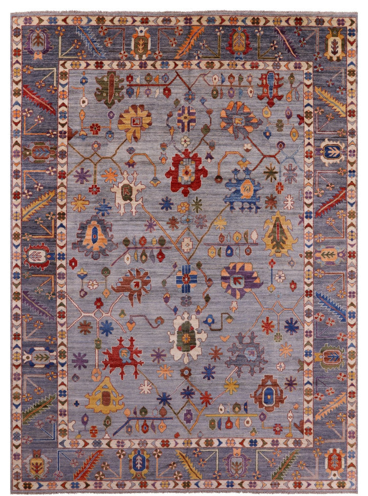 9' 9" X 13' 5" Turkish Oushak Hand Knotted Wool Rug - Q12405