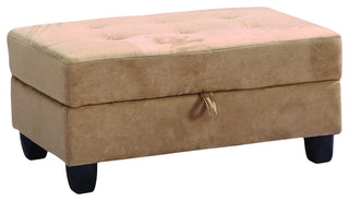 Gallant Mocha Microfiber Upholstered Storage Ottoman