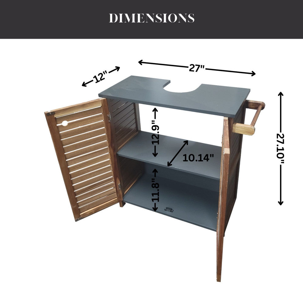 Under-Sink Cabinet, Bathroom Vanity for Small Spaces, U-Shaped Cut-Out, Elements