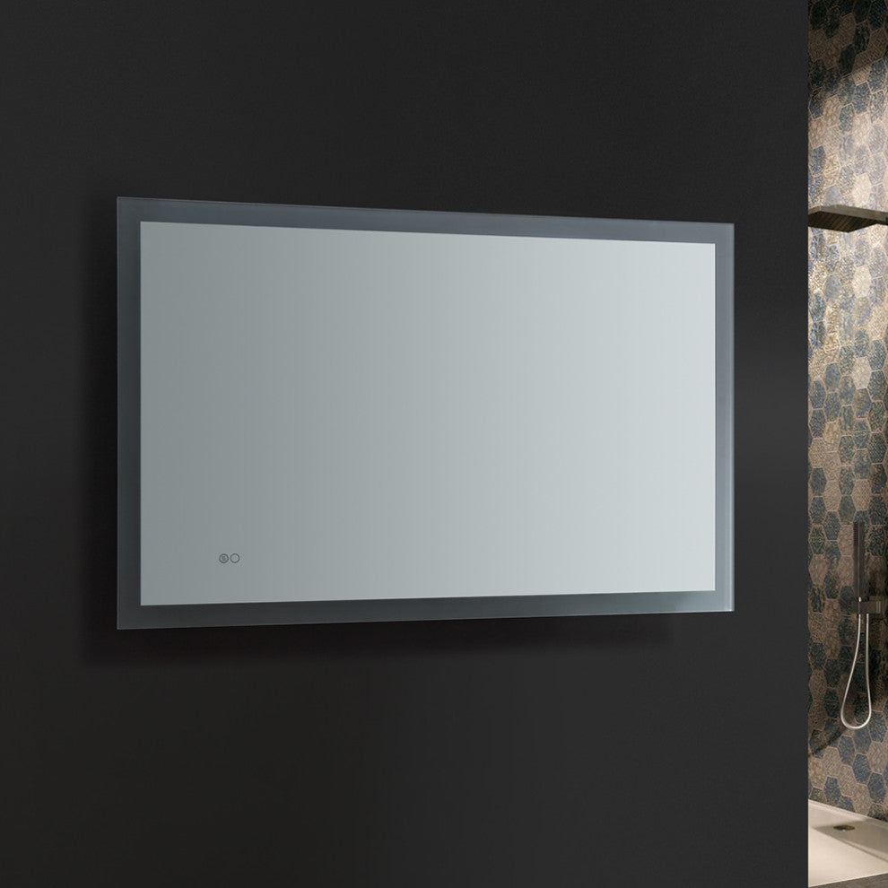 Angelo Bathroom Mirror With Halo Style LED Lighting and Defogger, 48"x30"