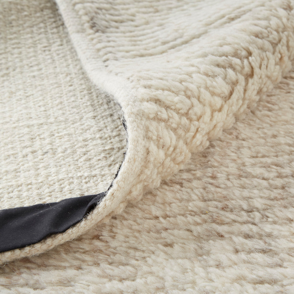 Weave & Wander Rheed Wool Rug, Ivory/Beige, 3ft-6in x 5ft-6in Rug