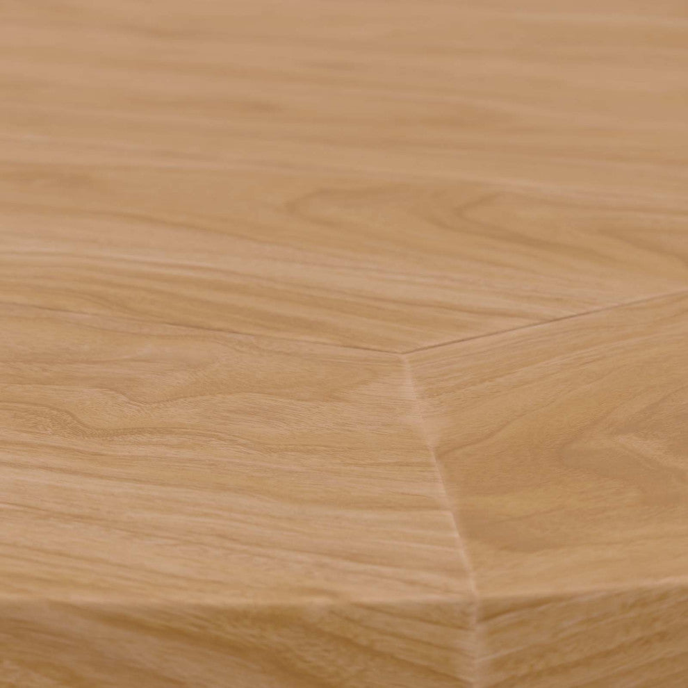 Lounge Coffee Table, Round, Brown Natural, Teak Wood, Modern, Outdoor Patio