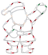 13" Lighted Santa Christmas Window Silhouette Decoration