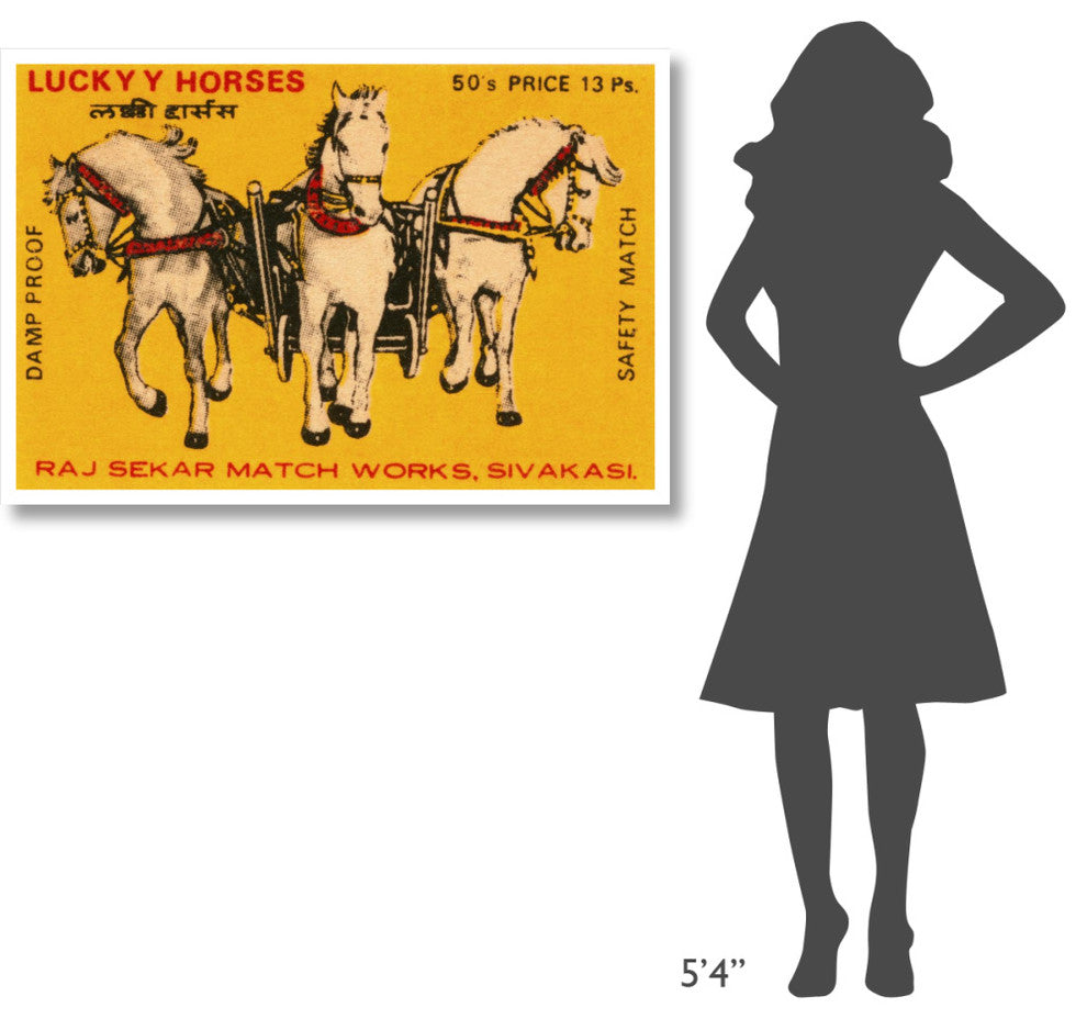 "Lucky Horses Matches" Digital Paper Print by Phillumenart, 46"x31"