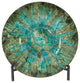 Urban Designs Shades Of Green Decorative Glass Charger Plate and Stand
