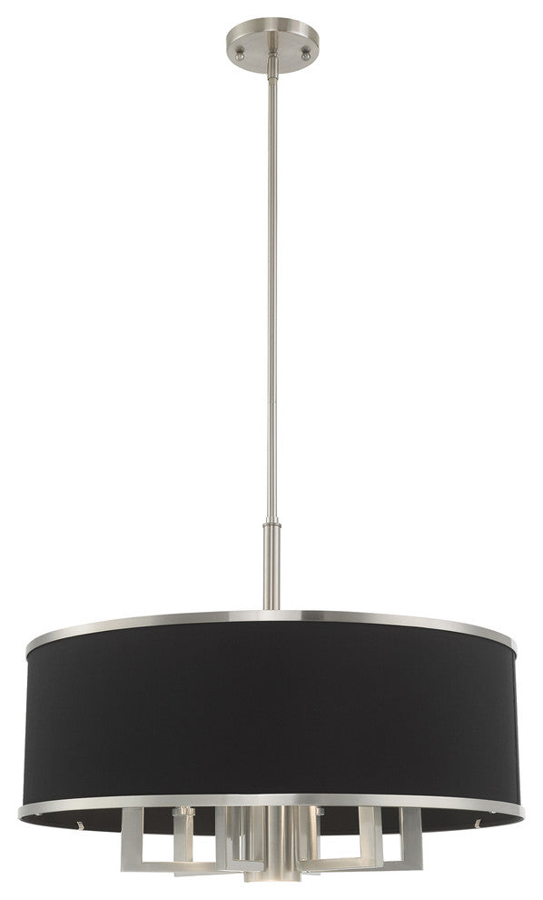 Livex Lighting Brushed Nickel 6 + 1 * Light Pendant Chandelier
