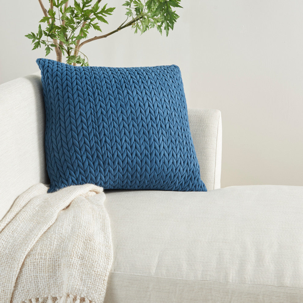 Mina Victory ET299 Throw Pillow, Blue, 22"X22"
