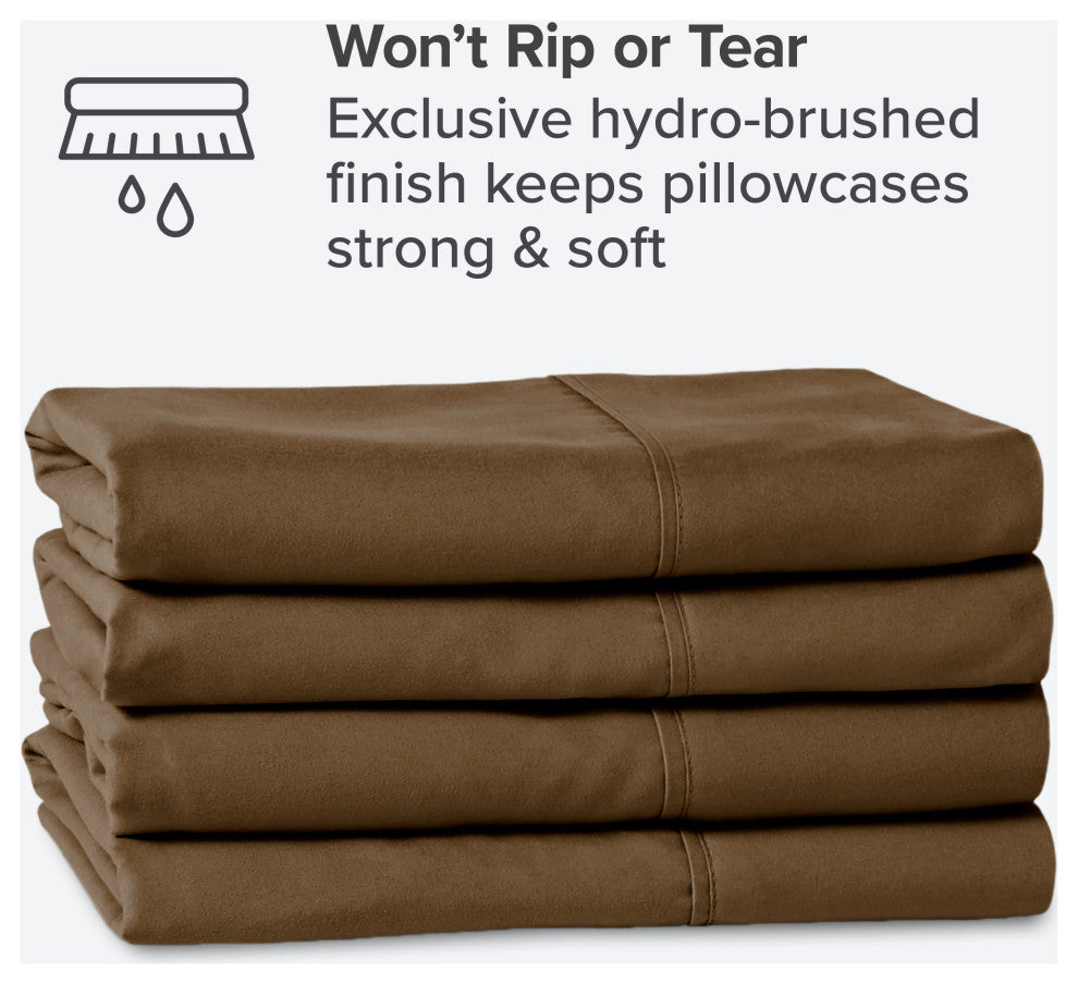 Bare Home Microfiber Pillowcases - Multi-Pack, Cocoa, King, Set of 4