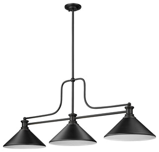 Zlite 725-3MB-MMB 3-Light Billiard, Matte Black