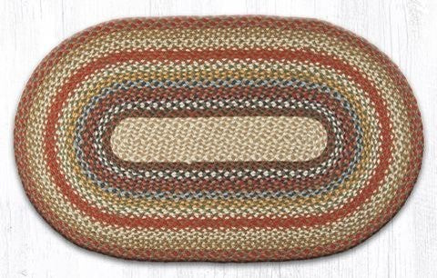 Earth Rugs C-300 Honey / Vanilla / Ginger Oval Braided Rug 27" x 45"