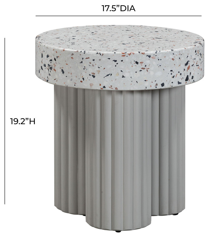 Clover Faux Terrazzo Indoor/Outdoor Round Side Table