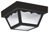 2-Light Outdoor Ceiling Flush Mount, Black