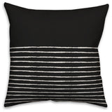 Black and White Sketch Stripes 18x18 Throw Pillow Cover