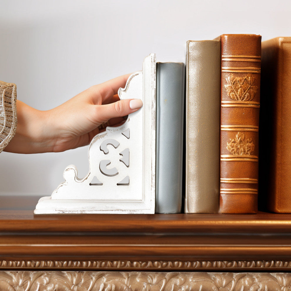 American Art Decor Heavy Duty Wood Bookends for Books/CDs/Vinyls/Magazines