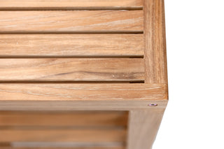 Nordic Style Natural Teak Spa Bench with Shelf, 35