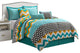 Naina Reversible 7-Piece Teal Comforter Set, King
