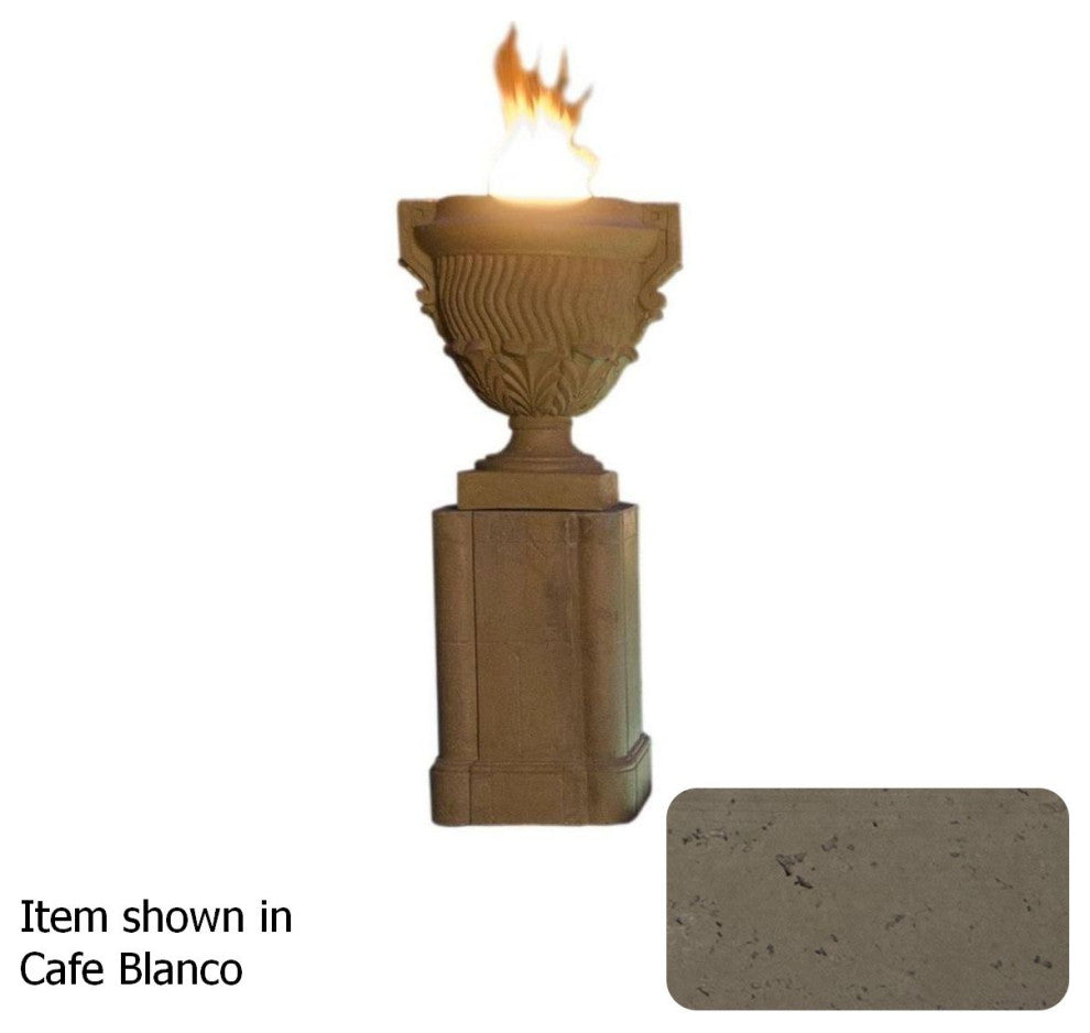 American Fyre Piage Fire Urn & Pedestal Propane Gas, Smoke