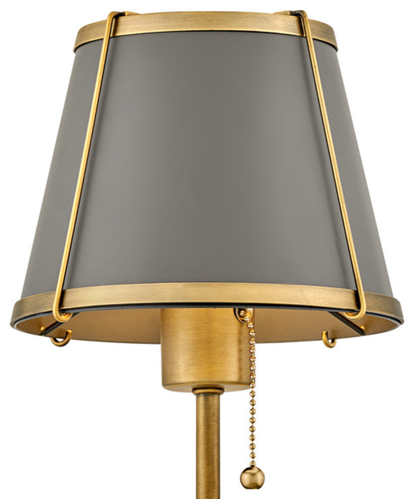 Hinkley Clarke 15.75" Wall Sconce, Dark Matte Grey + Lacquered Dark Brass