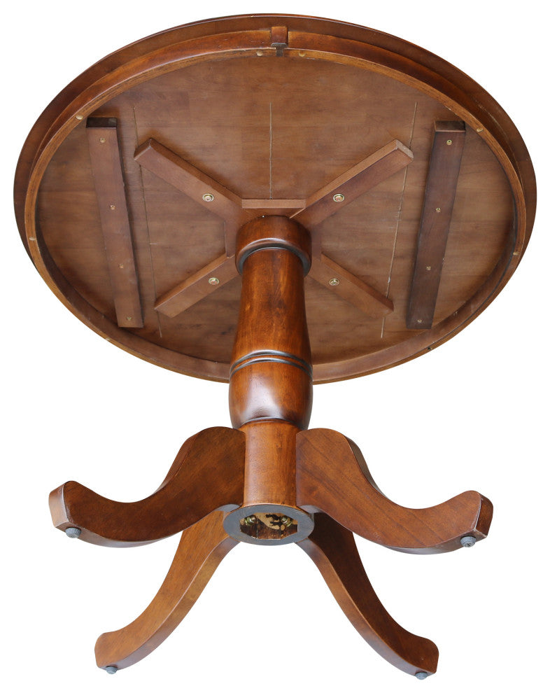 Round Top Pedestal Table, Espresso, 36 Inch Round
