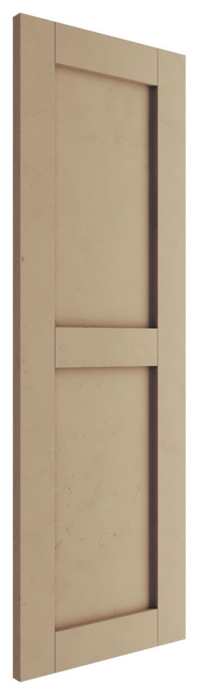 Rustic Two Equal Panel Flat Panel Smooth Faux Wood Shutters (Per Pair)