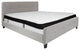 King Size Tufted Platform Bed in Light Gray Fabric with Memory Foam Mattress