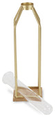 Gold Tall Metal Stand With Glass Tube