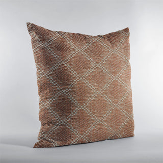 Plutus Brown Diamond Luxury Throw Pillow, 12"x20"