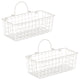 Small Antique White Wire Wall Basket (Set of 2)