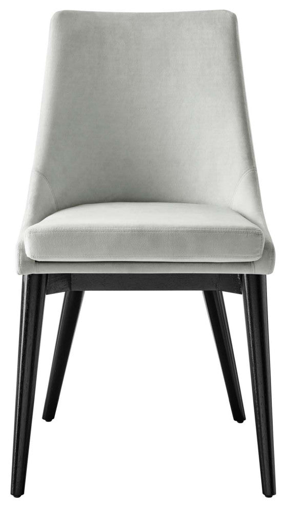 Side Dining Chair, Gray, Velvet, Modern, Kitchen Cafe Bistro Hospitality