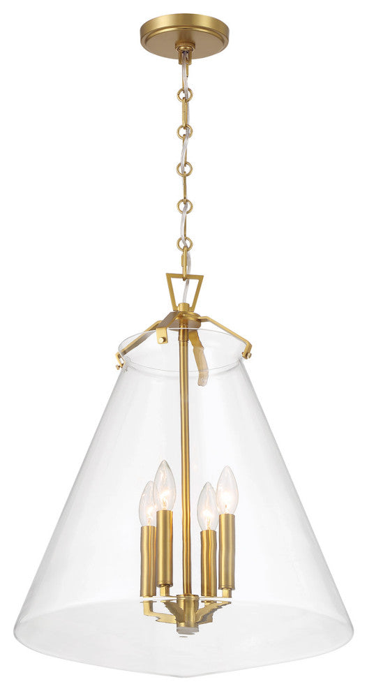 Crystorama Lighting Group VSS-7018 Voss 4 Light 18"W Taper Candle - Luxe Gold
