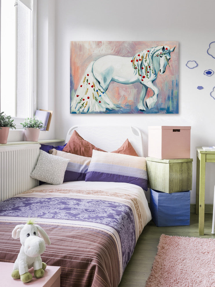"Unicorn Style" Painting Print on Wrapped Canvas, 45"x30"