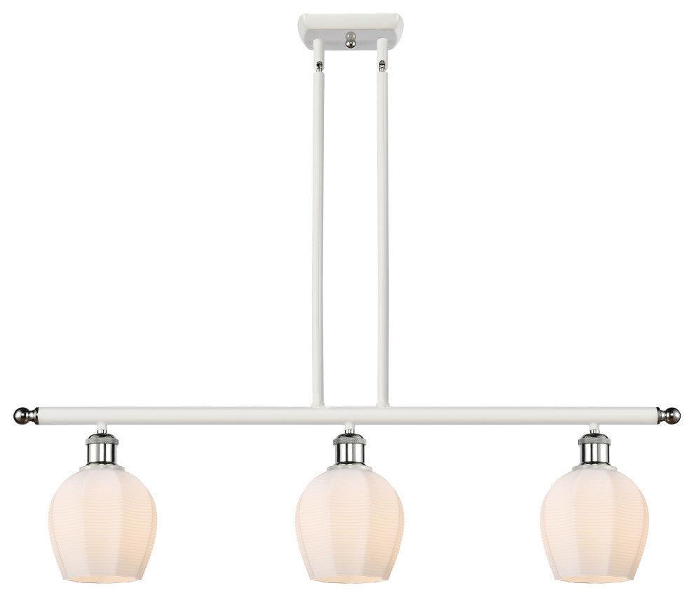 Innovations 516-3I-WPC-G461-6-LED 3 Light Island Light, White, Polished Chrome