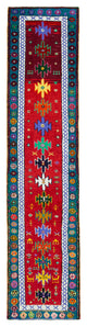Rug N Carpet - Handmade Oriental 2' 11" x 12' 2" Tribal Runner Rug