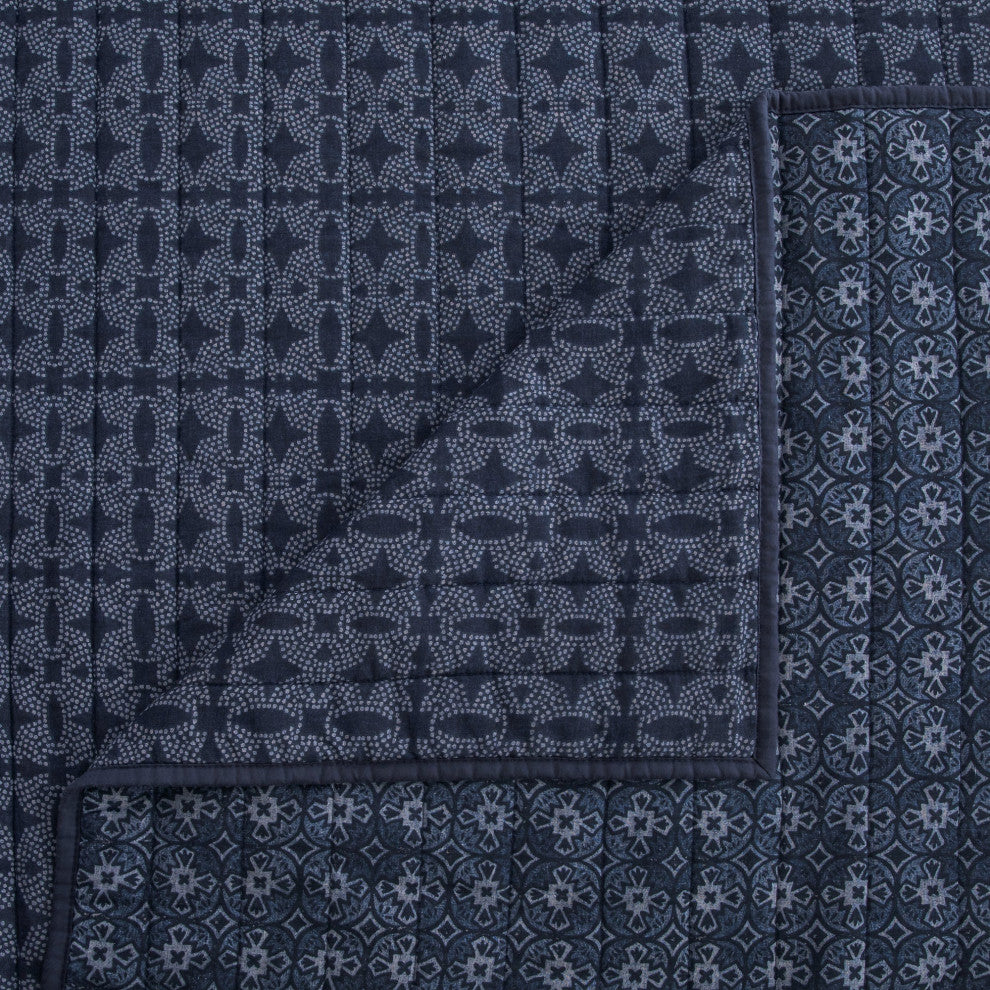 Indigo Reversible Quilt Set, 3-Piece, King