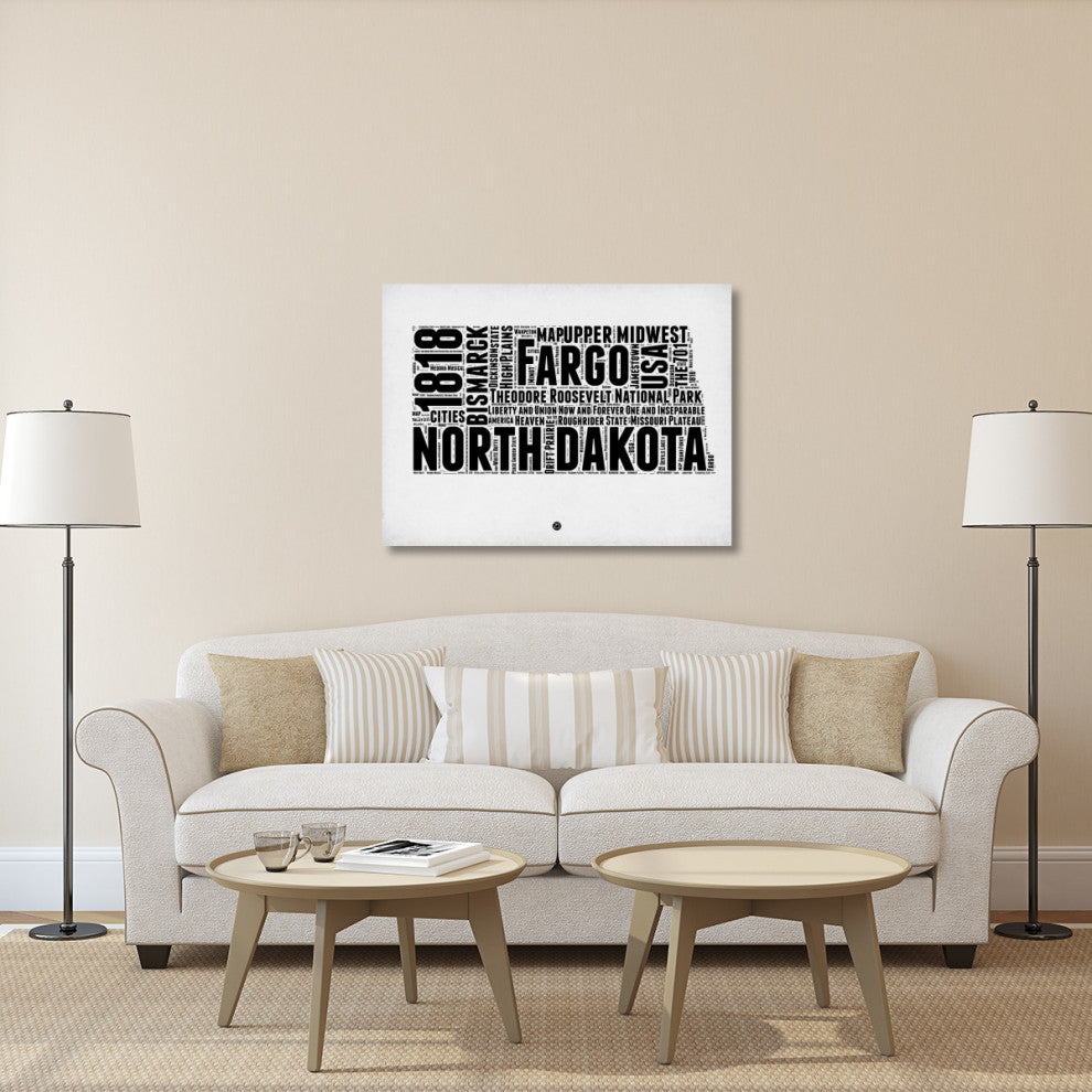 "North Dakota Word Cloud 2" Fine Art Print