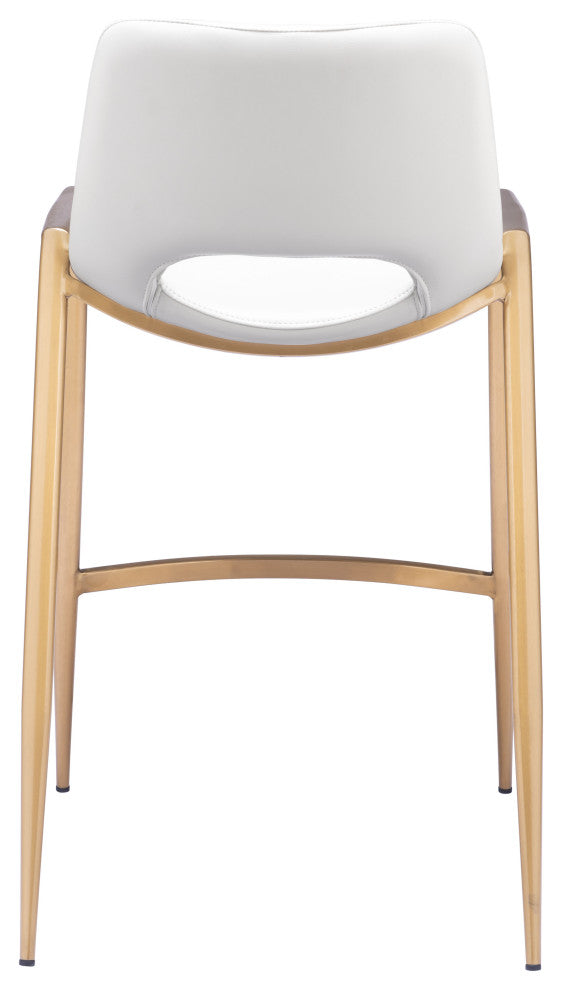 Desi Counter Stool, Set of 2 White/Gold