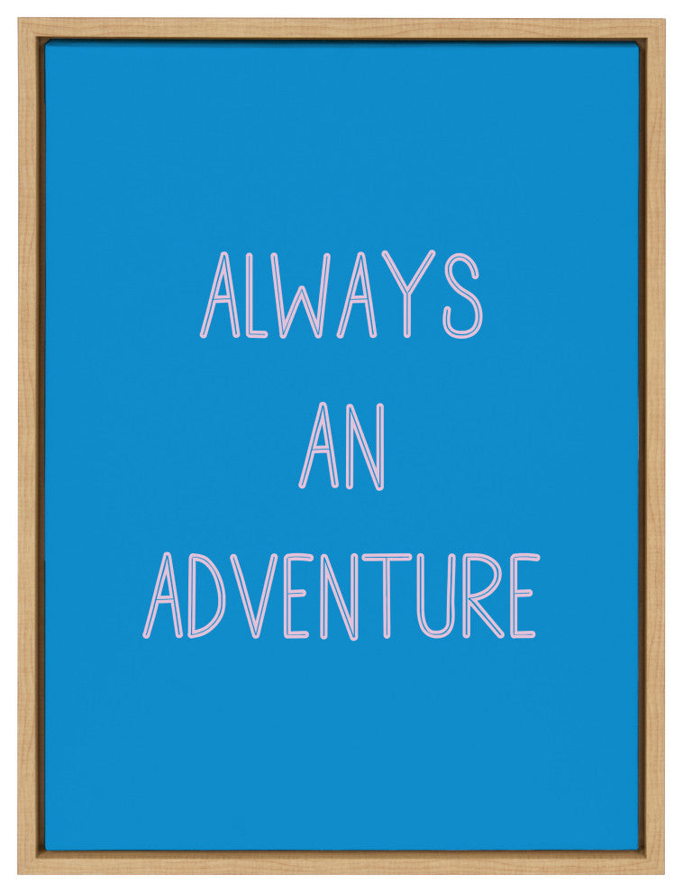 Sylvie Always an Adventure Framed Canvas by Apricot and Birch, Natural 18x24