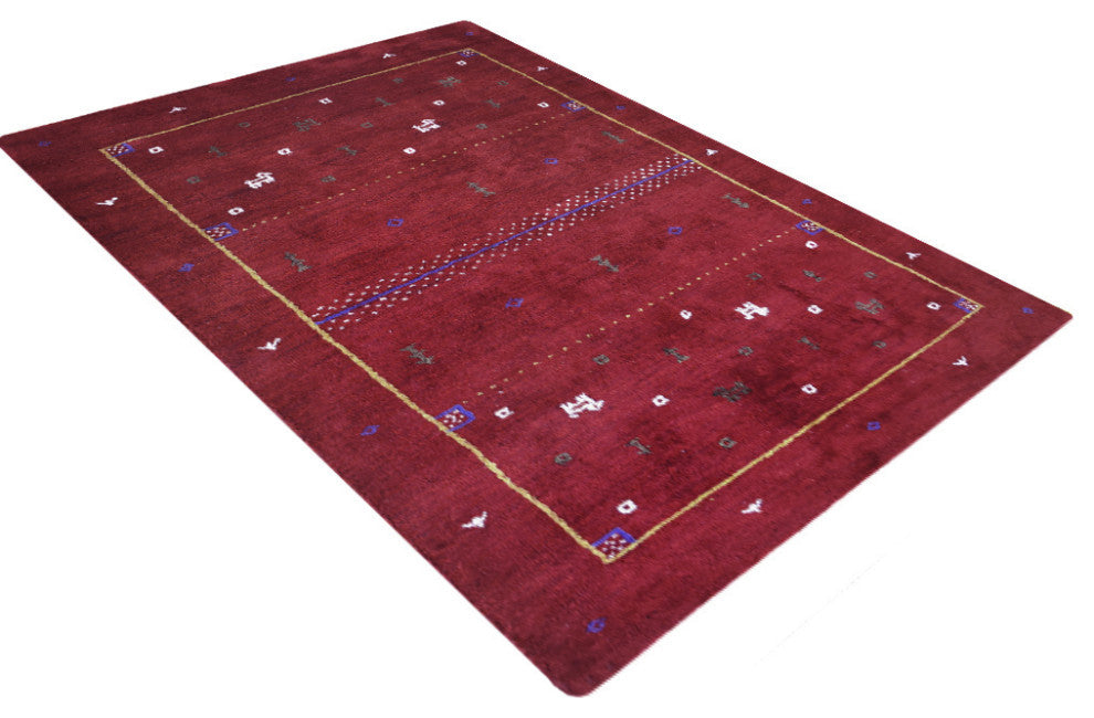 HAND KNOTTED LOOM SILK ECO-FRIENDLY AREA RUGS -6'x9',Rectangle,Red,Contemporary