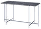 Benzara BM204502 Contemporary Marble Top Sofa Table , Gray and Silver