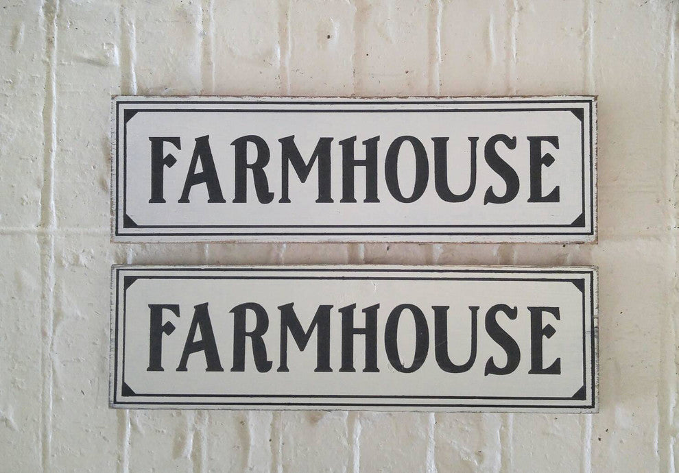 "Farmhouse" Sign, White