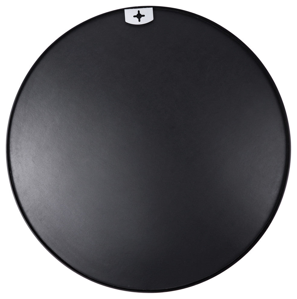 Round Aluminium Framed Wall Mounted Mirror, Black, 32"
